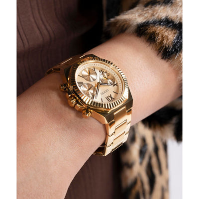 Equality Women Quartz Champagne Dial Chronograph Stainless Steel Watch GW0769L2