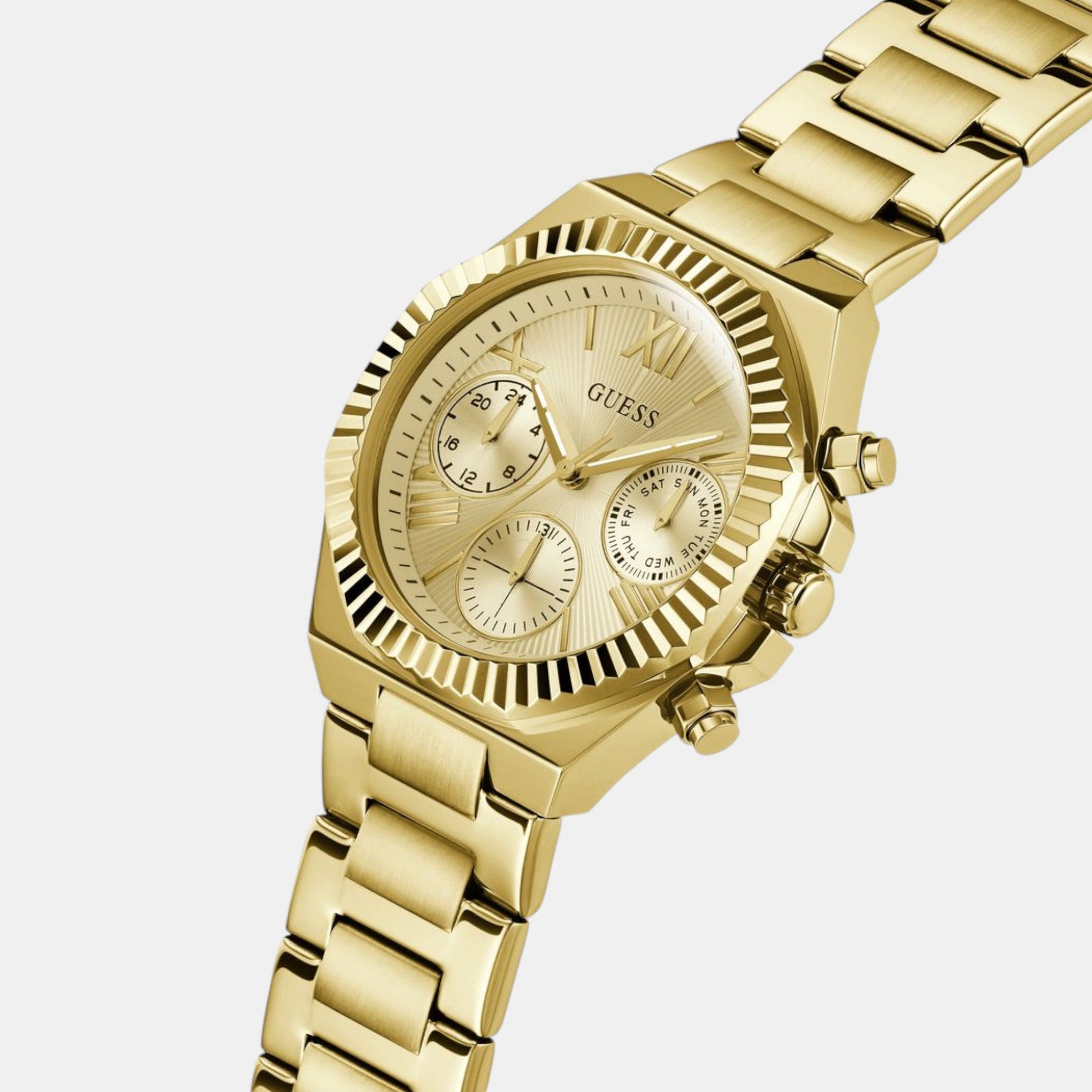Equality Women Quartz Champagne Dial Chronograph Stainless Steel Watch GW0769L2