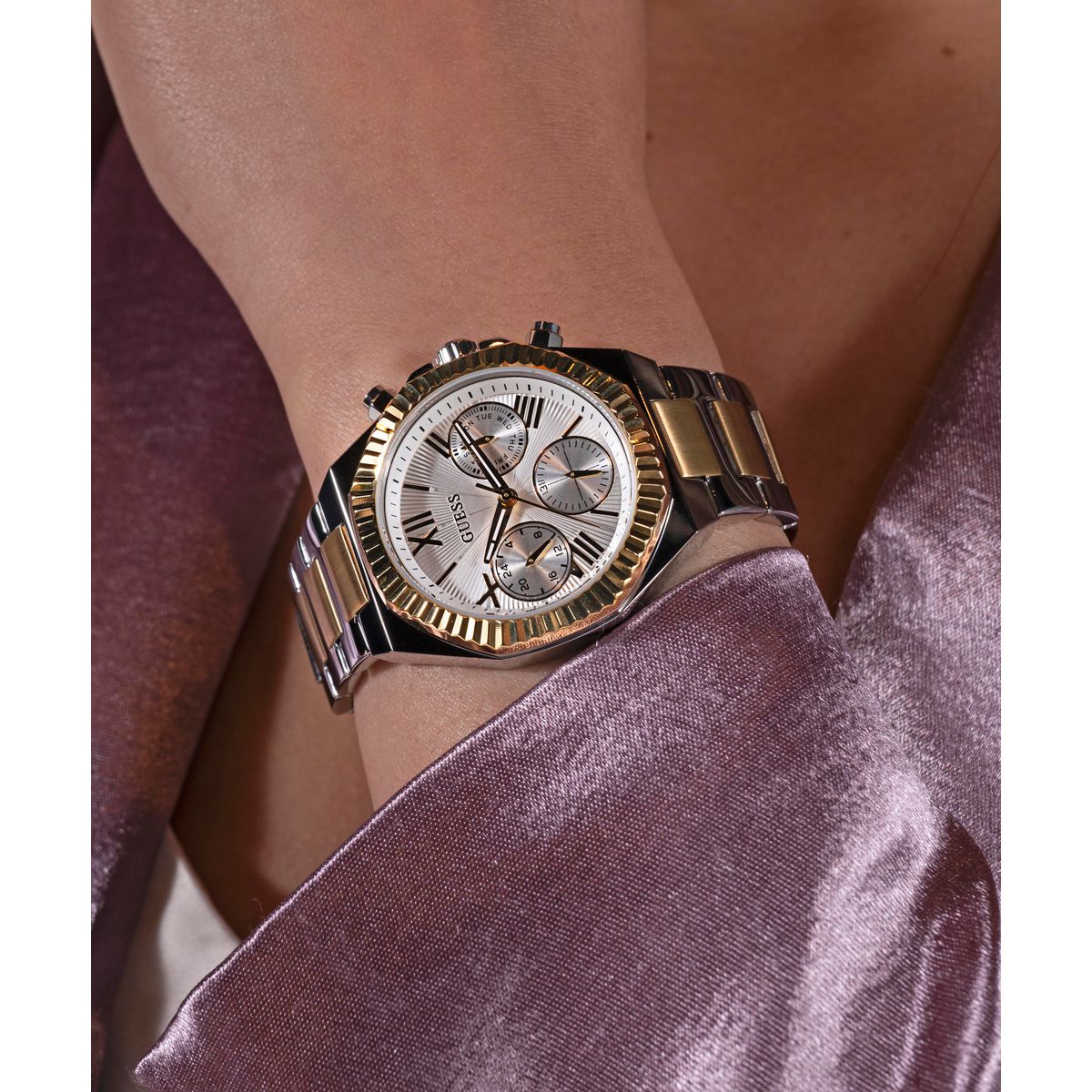 Equality Women Quartz Silver Dial Chronograph Stainless Steel Watch GW0769L3