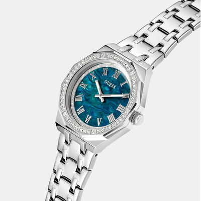 Desire Women Quartz Blue Dial Analog Stainless Steel Watch GW0770L1