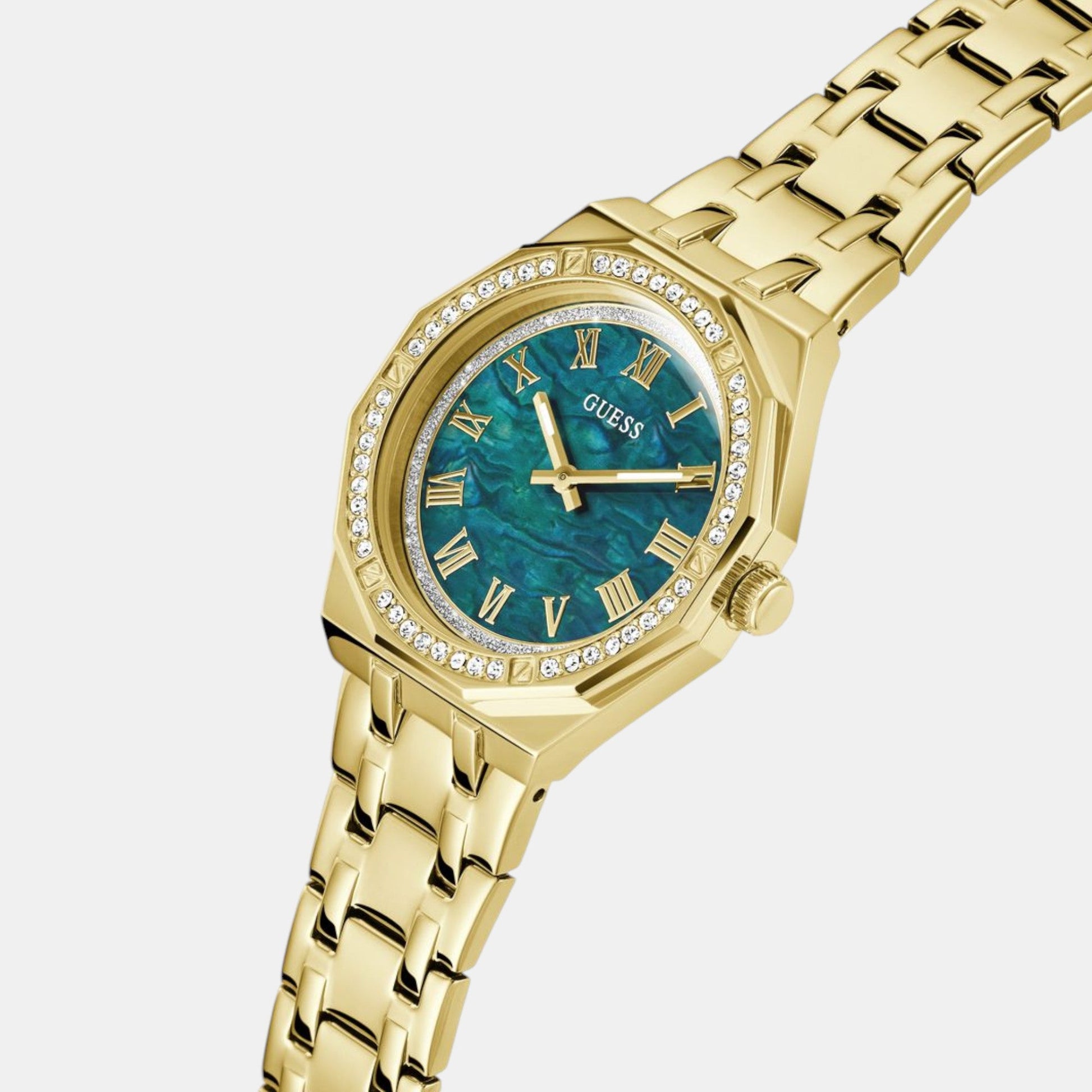 Desire Women Quartz Green Dial Analog Stainless Steel Watch GW0770L2