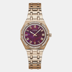 Desire Women Quartz Purple Dial Analog Stainless Steel Watch GW0770L3