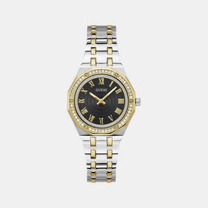 Desire Women Quartz Black Dial Analog Stainless Steel Watch GW0770L4