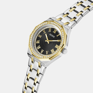 Desire Women Quartz Black Dial Analog Stainless Steel Watch GW0770L4