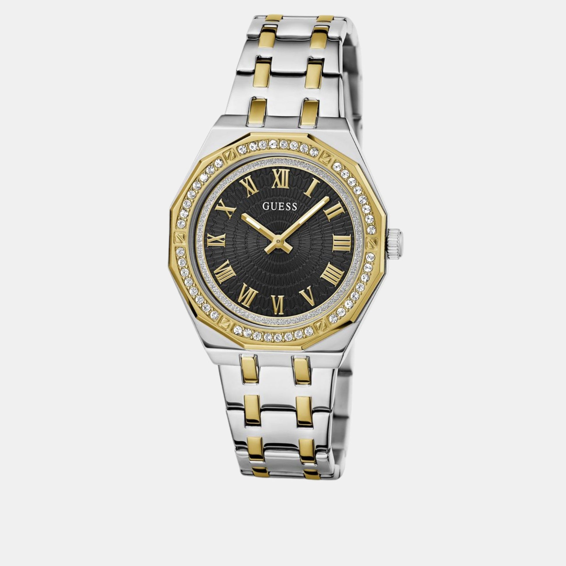 Desire Women Quartz Black Dial Analog Stainless Steel Watch GW0770L4