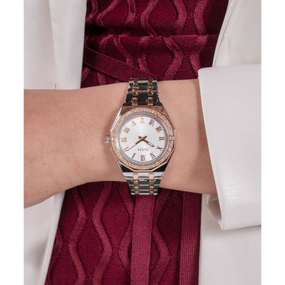 Desire Women Quartz White Dial Analog Stainless Steel Watch GW0770L5