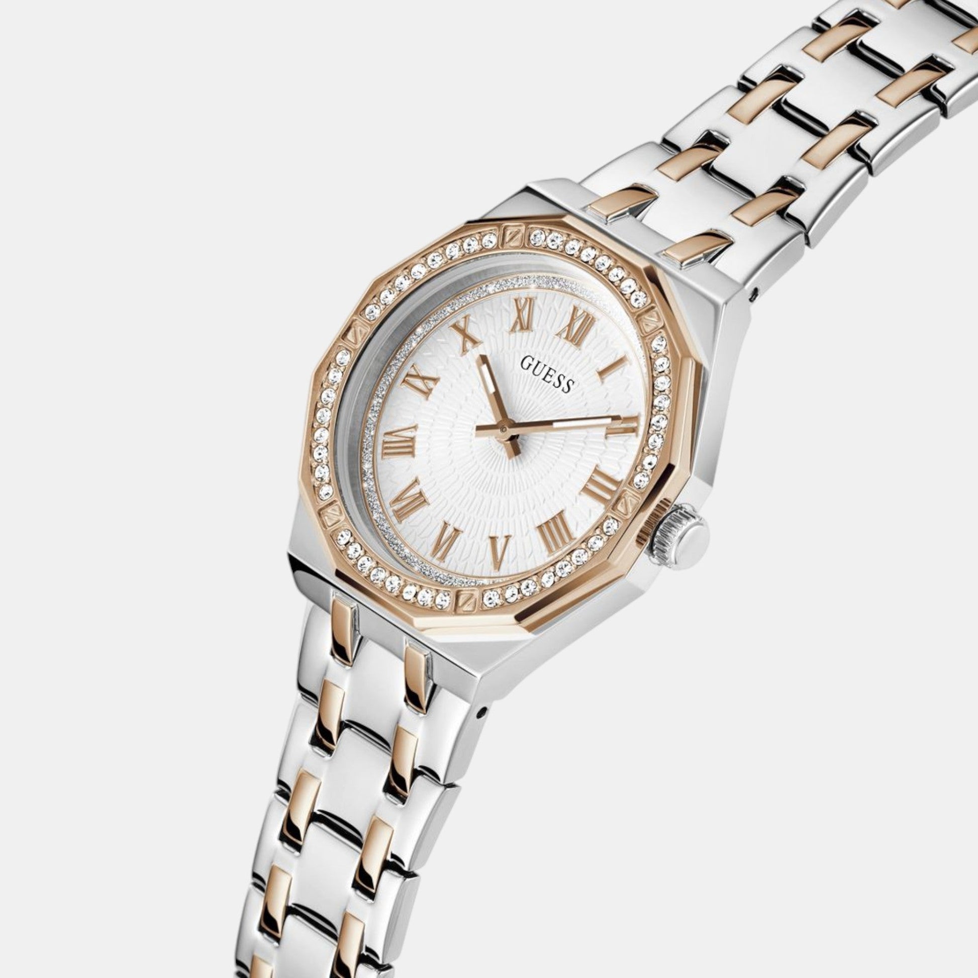 Desire Women Quartz White Dial Analog Stainless Steel Watch GW0770L5