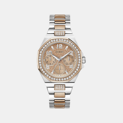 Guess Trend Women Quartz Rose Gold Dial Multi-Function Stainless Steel Watch GW0777L3