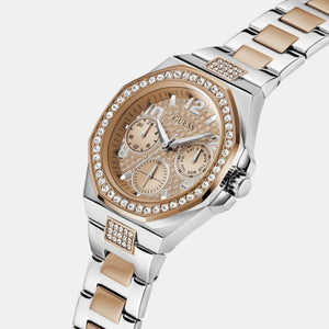 Guess Trend Women Quartz Rose Gold Dial Multi-Function Stainless Steel Watch GW0777L3