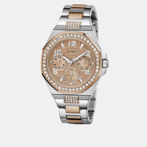Guess Trend Women Quartz Rose Gold Dial Multi-Function Stainless Steel Watch GW0777L3
