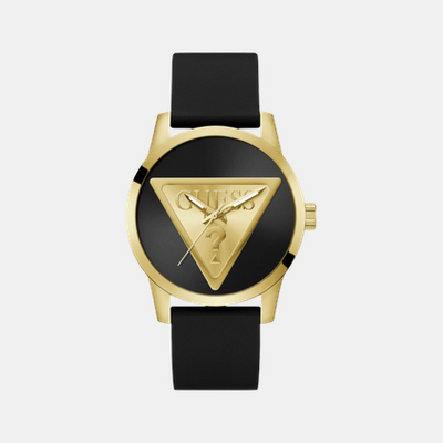 Badge Men Quartz Black Dial Analog Silicone Watch GW0781G4