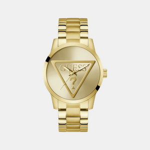Badge Men Quartz Champagne Dial Analog Stainless Steel Watch GW0782G1