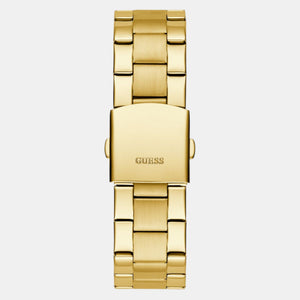 Badge Men Quartz Champagne Dial Analog Stainless Steel Watch GW0782G1