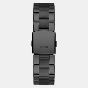 Badge Men Quartz Black Dial Analog Stainless Steel Watch GW0782G2