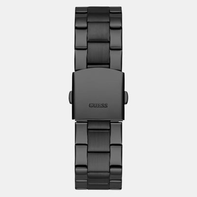 Badge Men Quartz Black Dial Analog Stainless Steel Watch GW0782G2