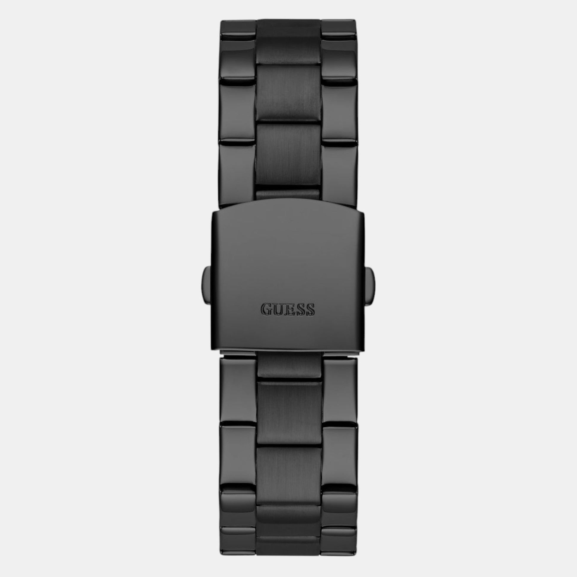 Badge Men Quartz Black Dial Analog Stainless Steel Watch GW0782G2