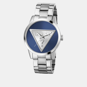 Badge Men Quartz Blue Dial Analog Stainless Steel Watch GW0782G3