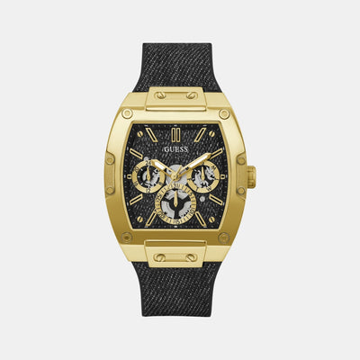 Dress Men Quartz Black Dial Multi-Function Silicone Watch GW0786G1