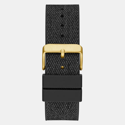 Dress Men Quartz Black Dial Multi-Function Silicone Watch GW0786G1