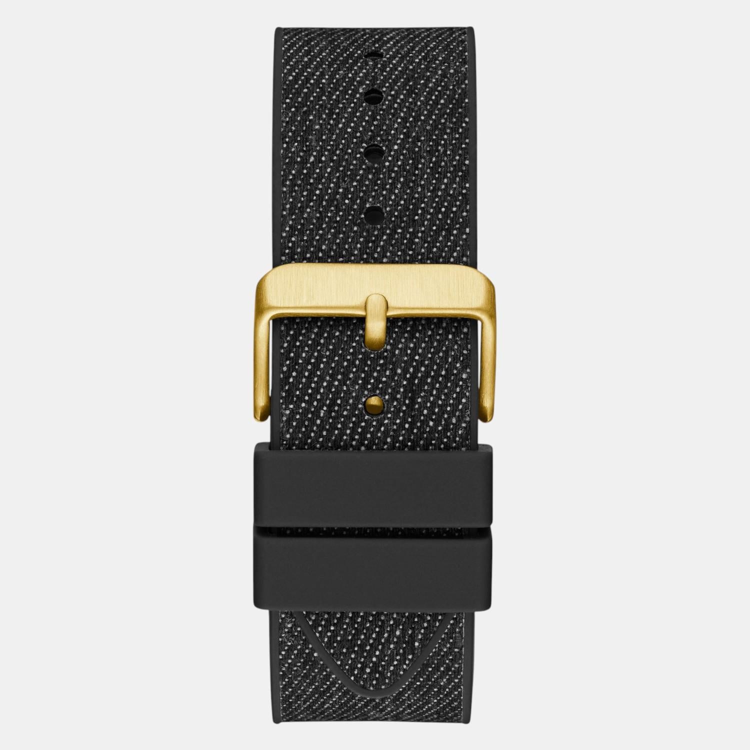 Dress Men Quartz Black Dial Multi-Function Silicone Watch GW0786G1