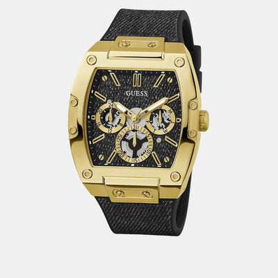 Dress Men Quartz Black Dial Multi-Function Silicone Watch GW0786G1