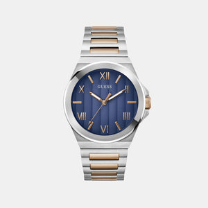 Dress Men Quartz Blue Dial Analog Stainless Steel Watch GW0789G4