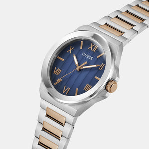 Dress Men Quartz Blue Dial Analog Stainless Steel Watch GW0789G4