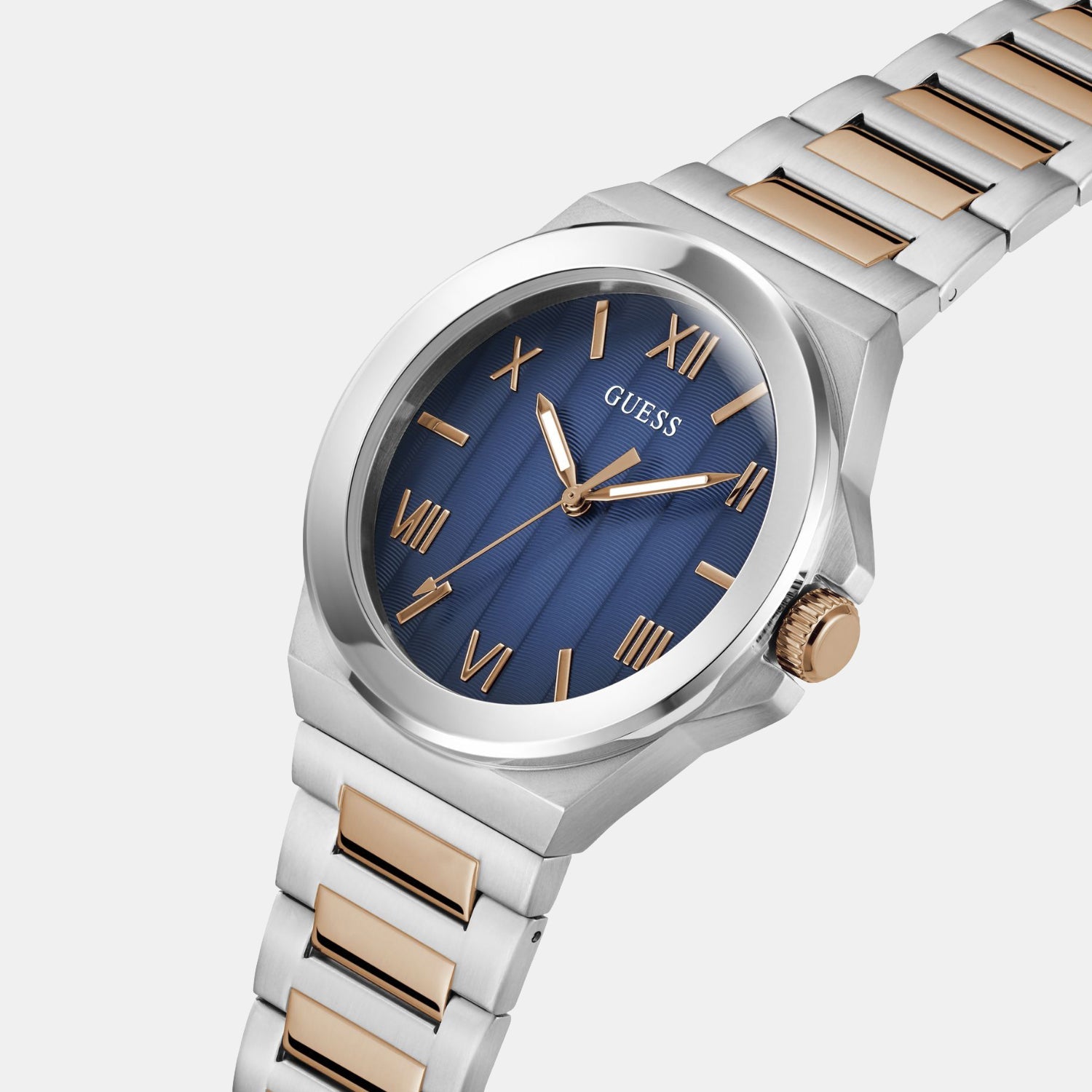 Dress Men Quartz Blue Dial Analog Stainless Steel Watch GW0789G4