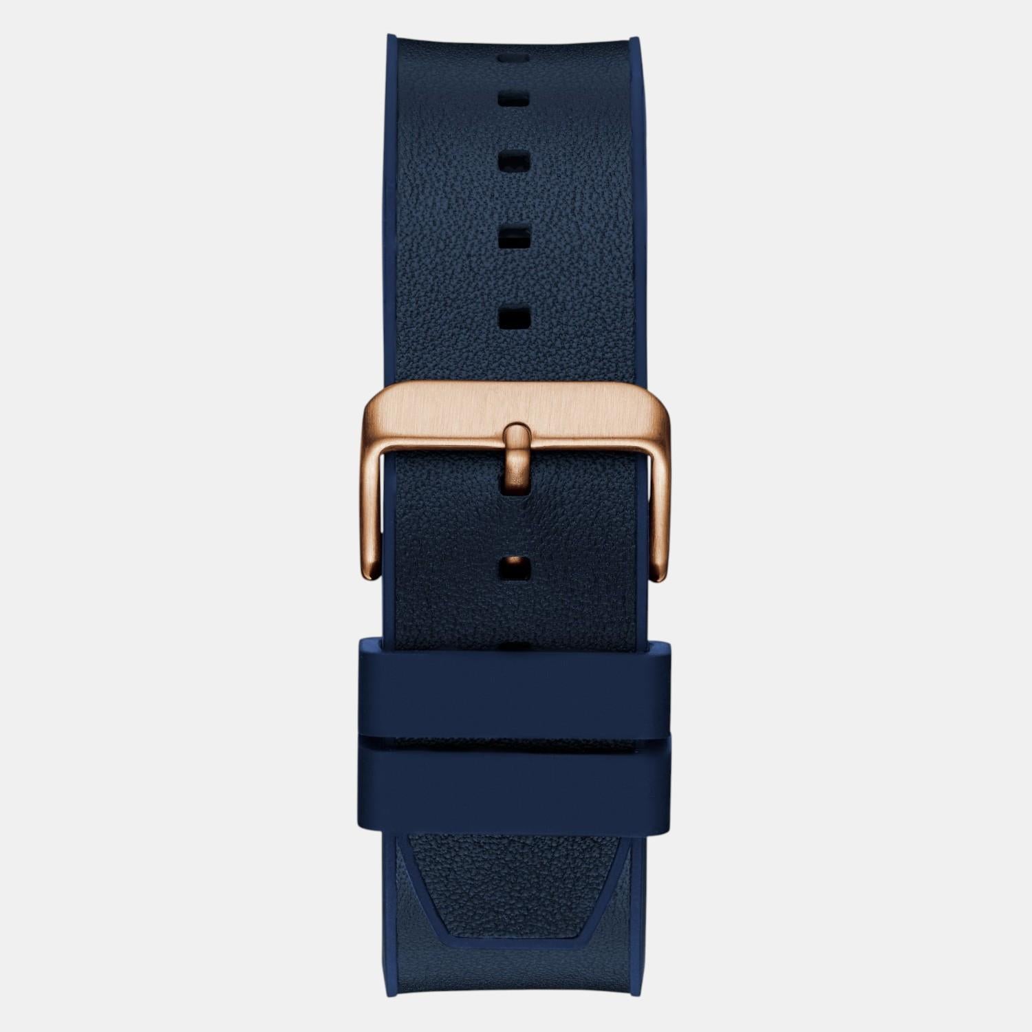 Dress Men Quartz Blue Dial Multi-Function Silicone Watch GW0791G2