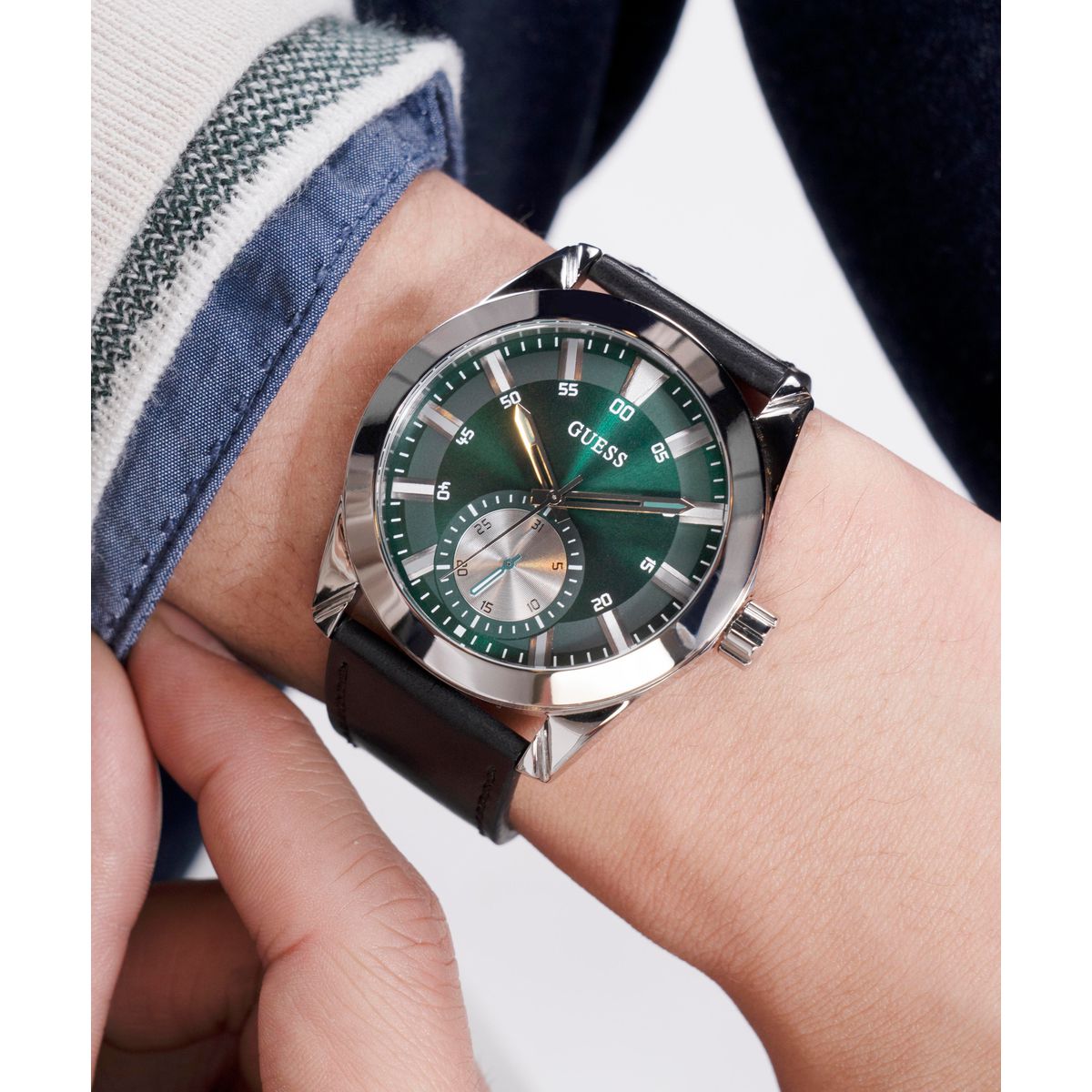 Greyson Men Quartz Green Dial Analog Leather Watch GW0793G1