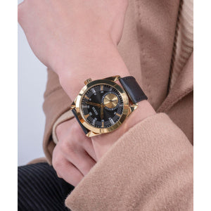 Greyson Men Quartz Black Dial Analog Leather Watch GW0793G2