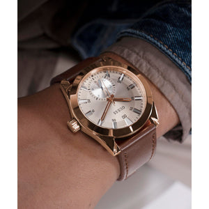 Greyson Men Quartz Grey Dial Multi-Function Leather Watch GW0793G3