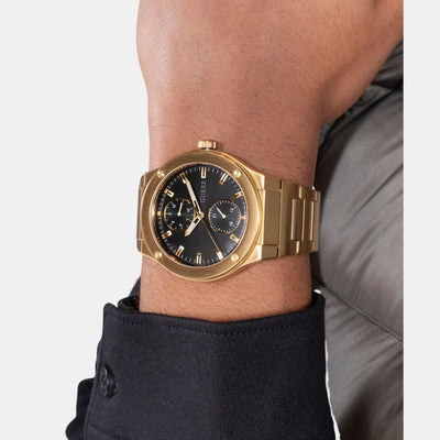 Dress Men Quartz Black Dial Multi-Function Stainless Steel Watch GW0795G4