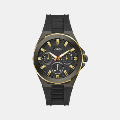 Dashboard Men Quartz Black Dial Multi-Function Silicone Watch GW0799G1