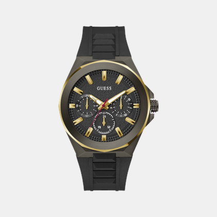 Dashboard Men Quartz Black Dial Multi-Function Silicone Watch GW0799G1