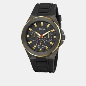 Dashboard Men Quartz Black Dial Multi-Function Silicone Watch GW0799G1