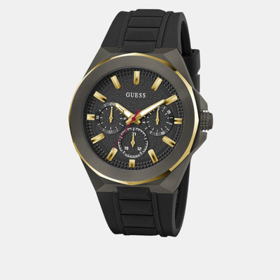Dashboard Men Quartz Black Dial Multi-Function Silicone Watch GW0799G1