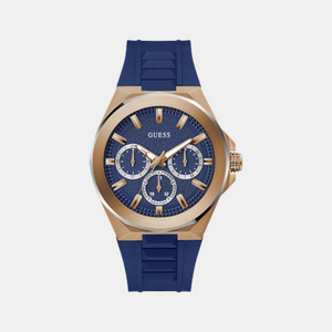 Dashboard Men Quartz Blue Dial Multi-Function Silicone Watch GW0799G2