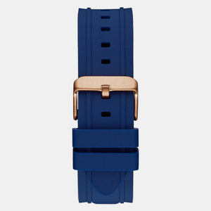 Dashboard Men Quartz Blue Dial Multi-Function Silicone Watch GW0799G2