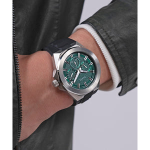 Dashboard Men Quartz Green Dial Multi-Function Silicone Watch GW0799G3