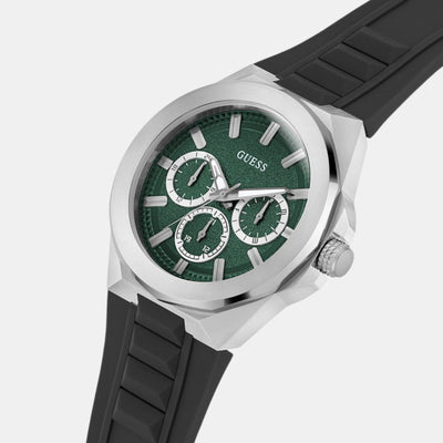 Dashboard Men Quartz Green Dial Multi-Function Silicone Watch GW0799G3