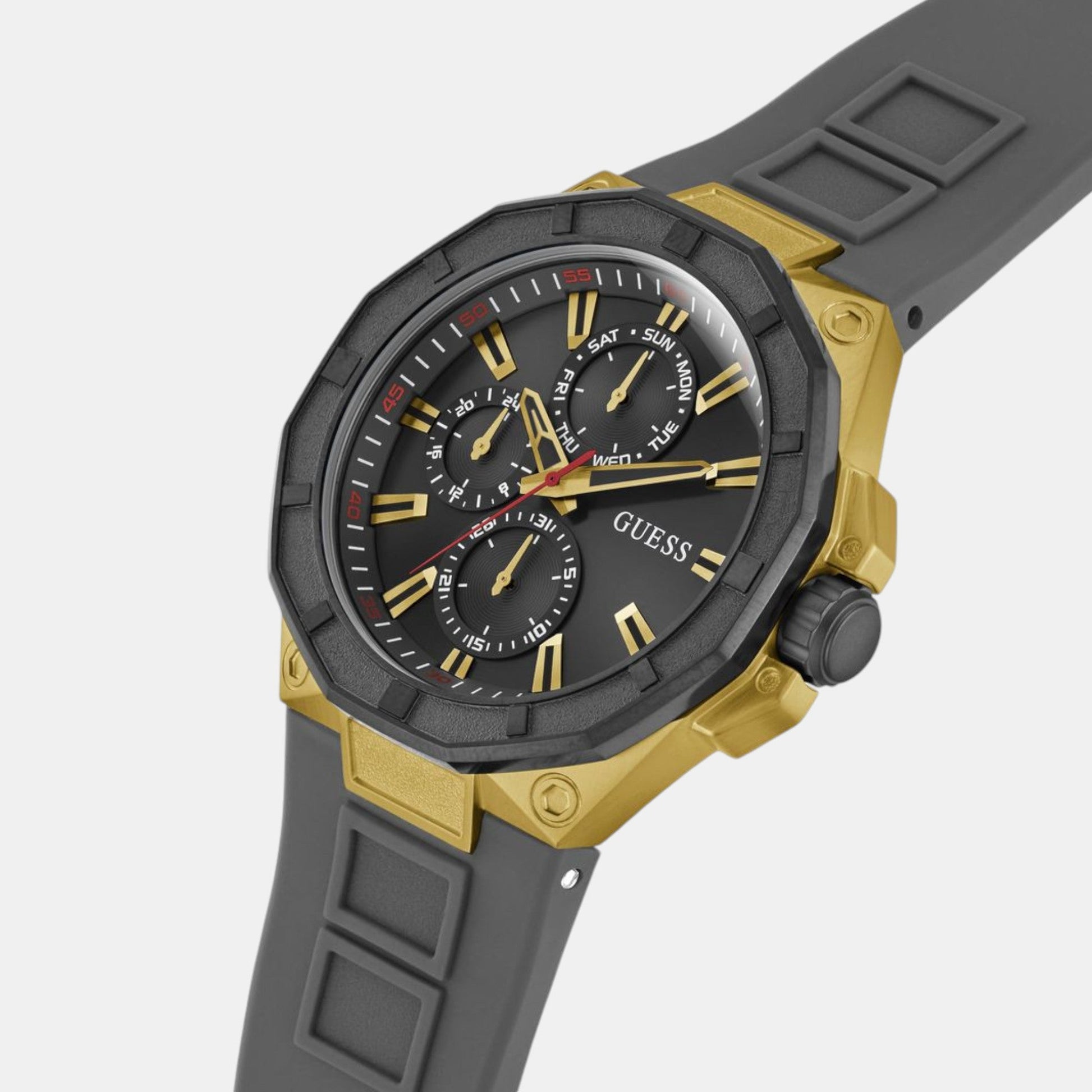 Guess Sport Men Quartz Black Dial Multi-Function Silicone Watch GW0803G1
