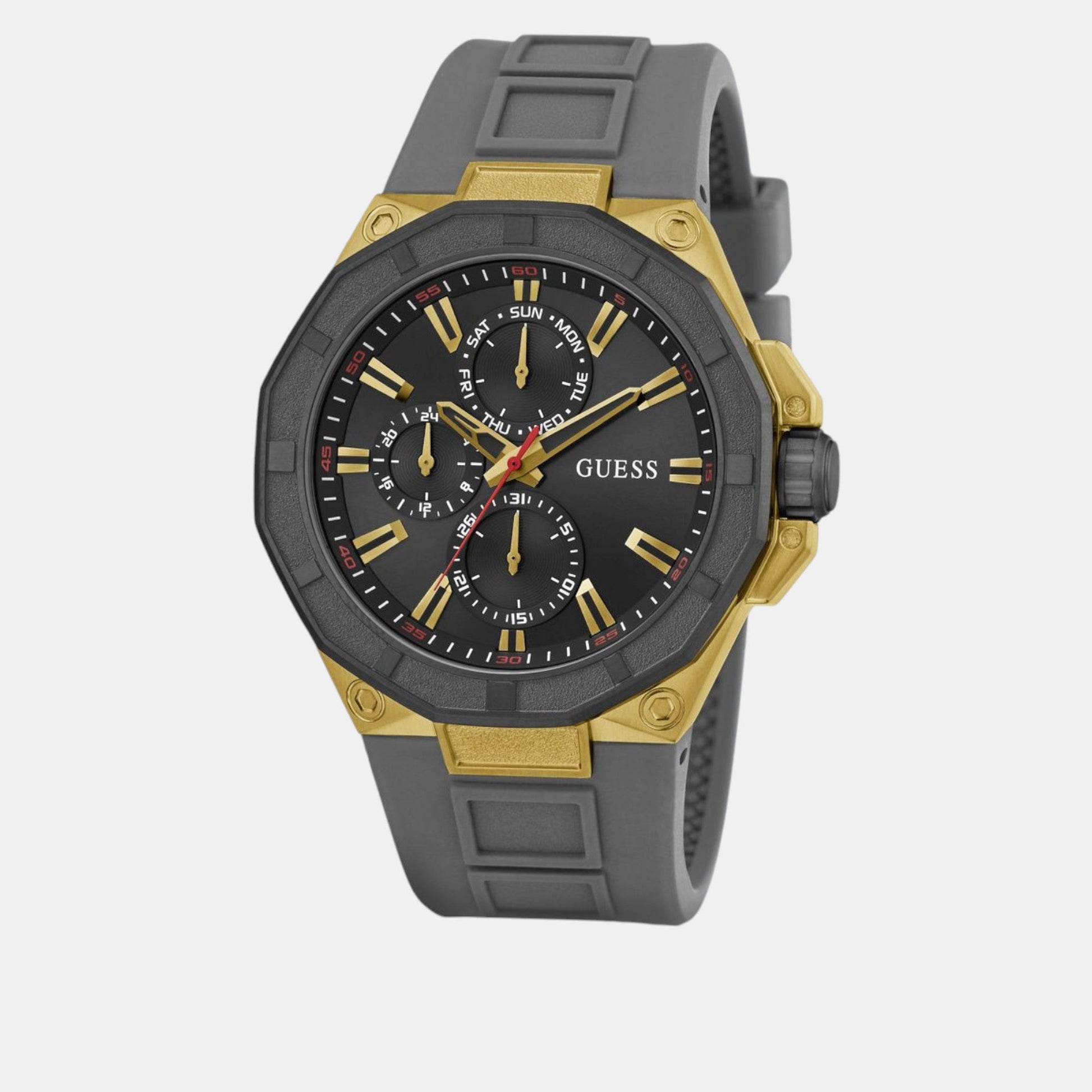 Guess Sport Men Quartz Black Dial Multi-Function Silicone Watch GW0803G1