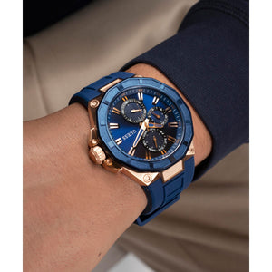 Guess Sport Men Quartz Blue Dial Multi-Function Silicone Watch GW0803G2