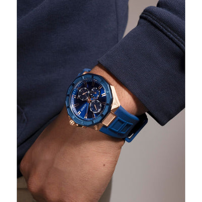 Guess Sport Men Quartz Blue Dial Multi-Function Silicone Watch GW0803G2