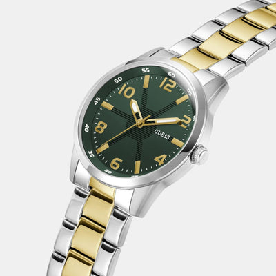 Guess Sport Men Quartz Green Dial Analog Stainless Steel Watch GW0804G4