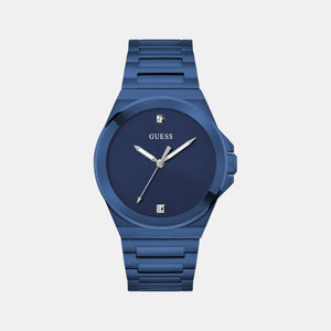Dress Men Quartz Blue Dial Analog Stainless Steel Watch GW0833G1