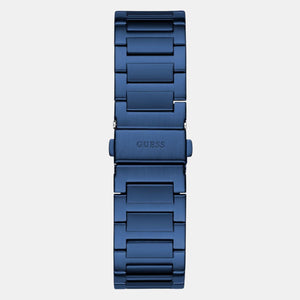 Dress Men Quartz Blue Dial Analog Stainless Steel Watch GW0833G1