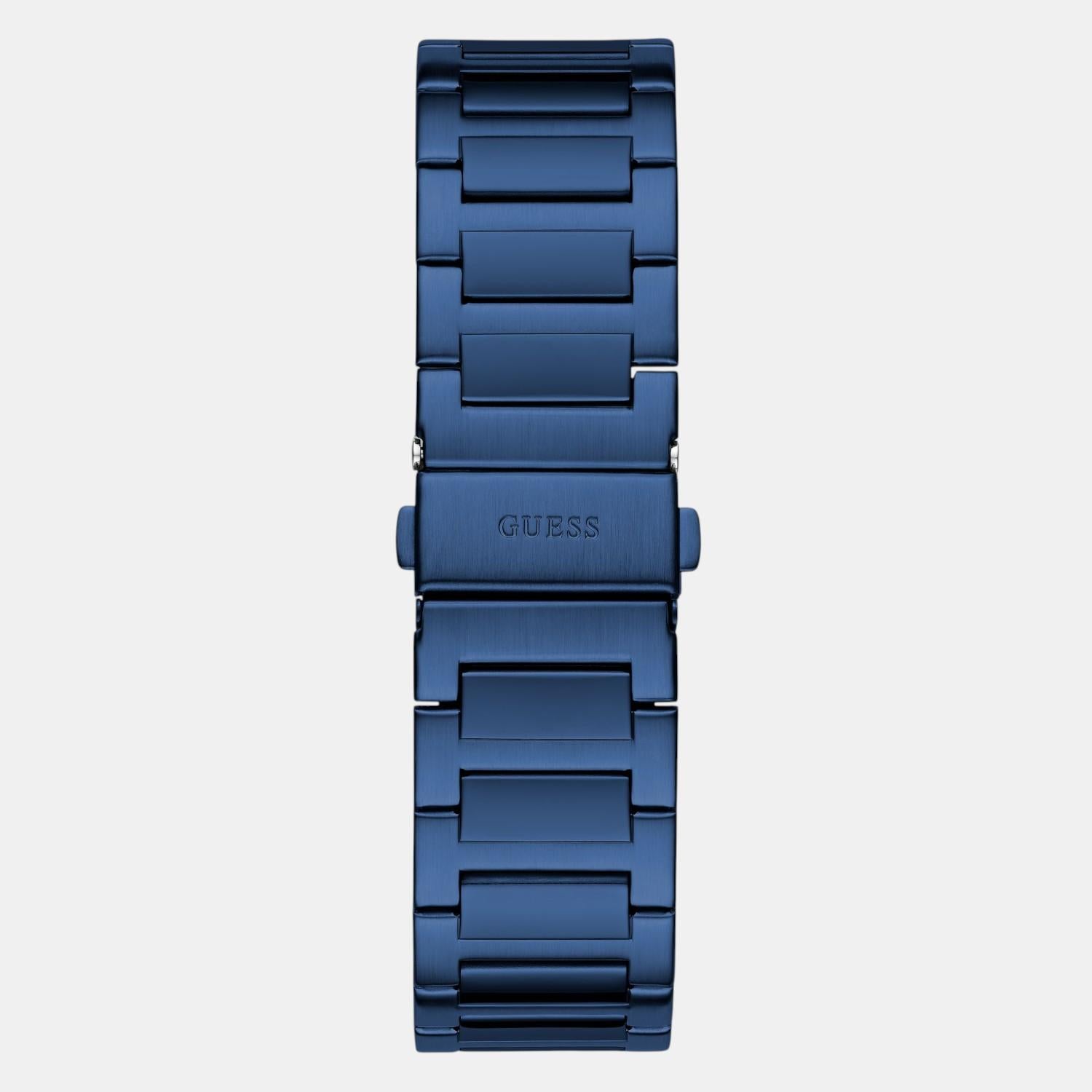 Dress Men Quartz Blue Dial Analog Stainless Steel Watch GW0833G1