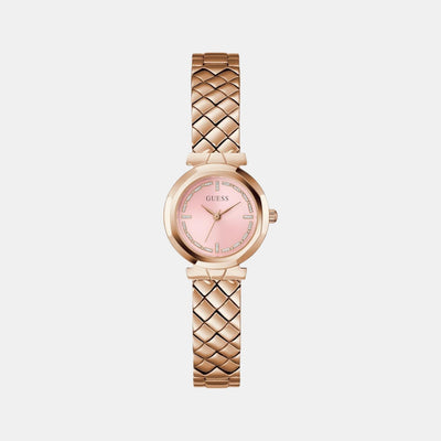 Guess Bejeweled Women Quartz Pink Dial Analog Stainless Steel Watch GW0839L3
